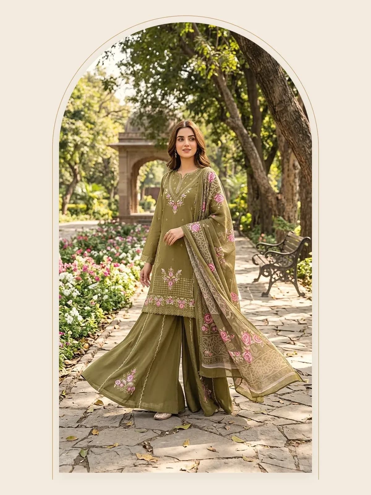 Zaitoon — Olive Floral 3-Piece