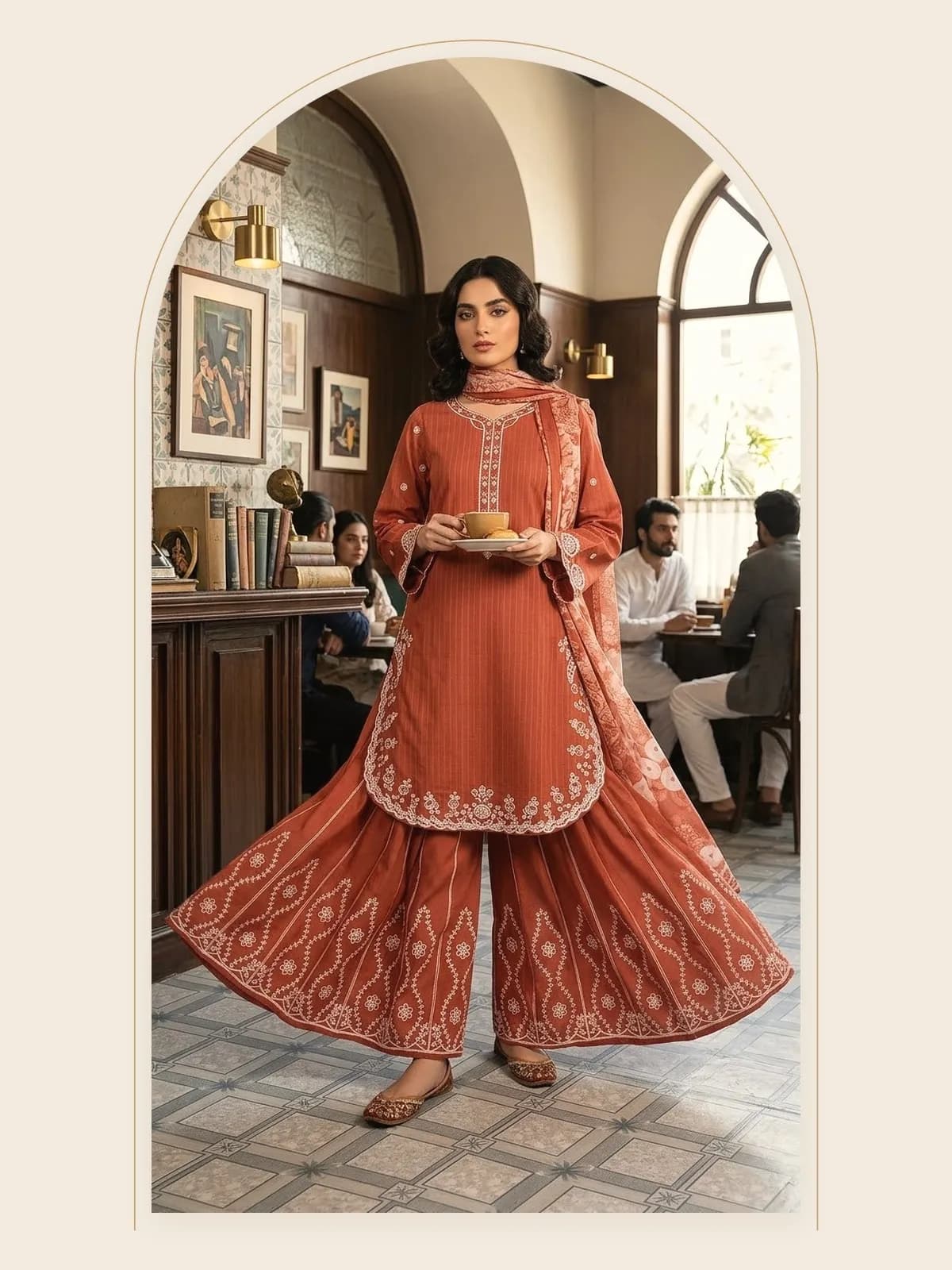 Kesar — Rust Sharara Set
