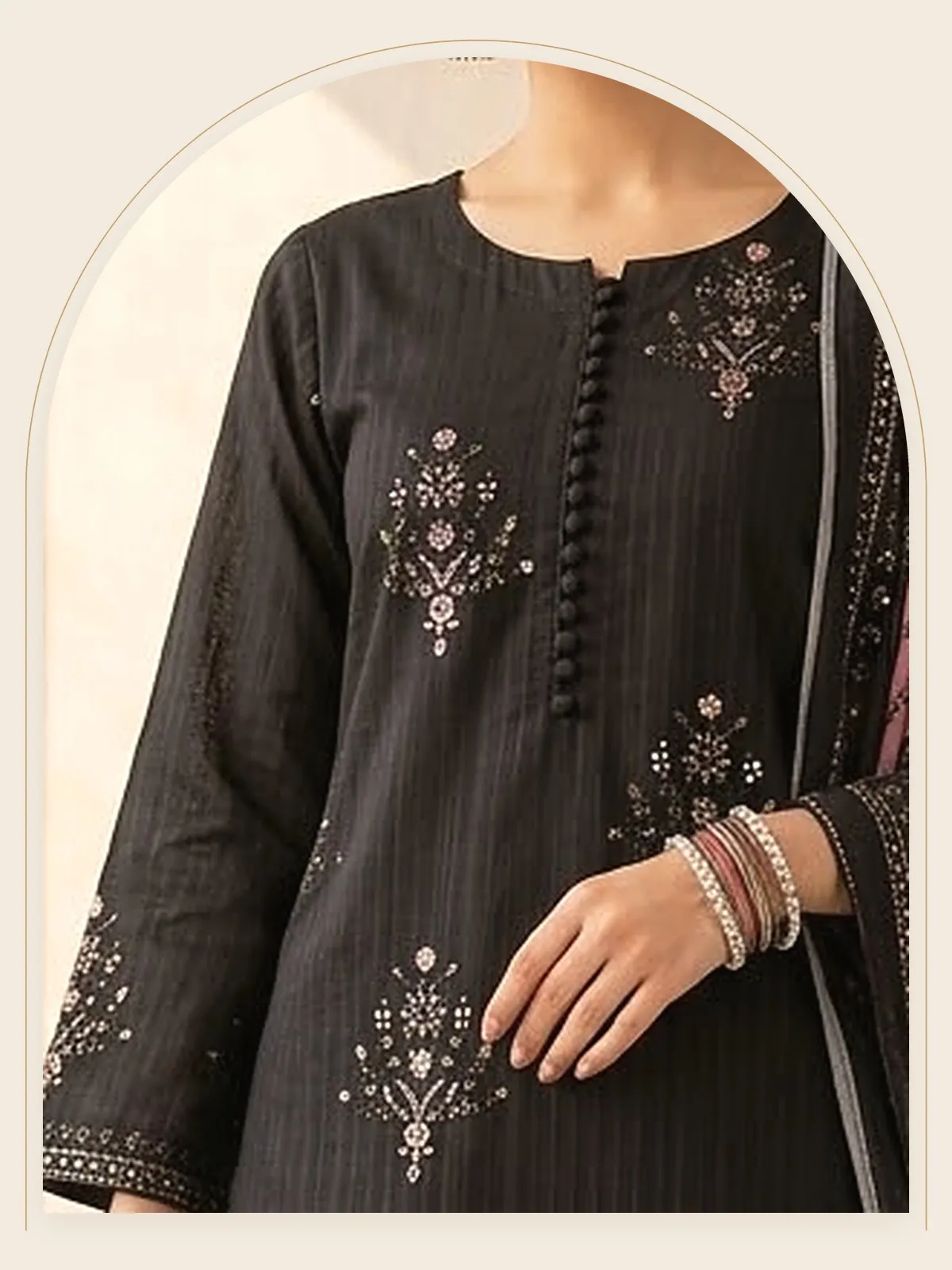 Shaam — Black Gharara Set