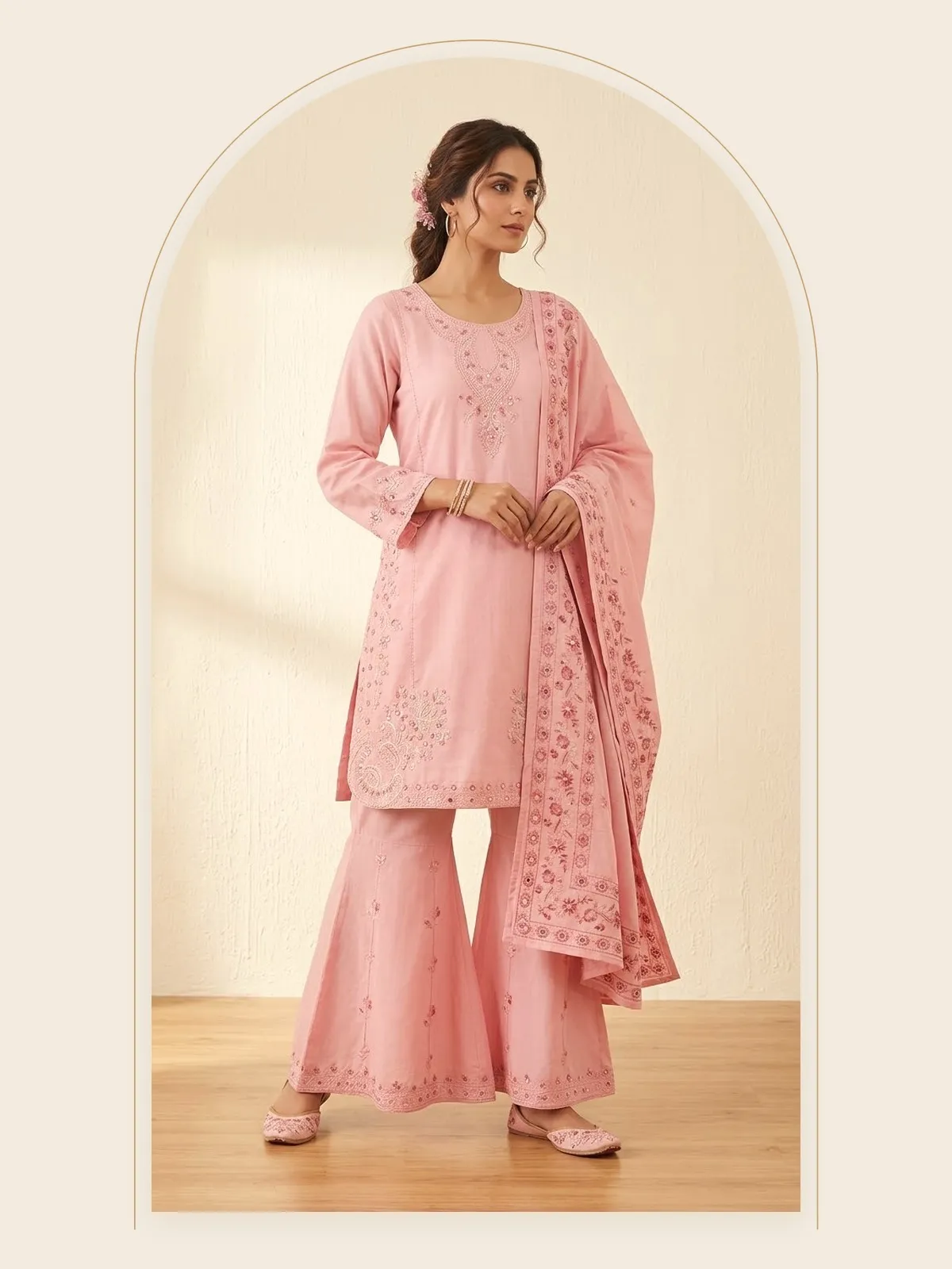 Gulab — Pink Embroidered 3-Piece
